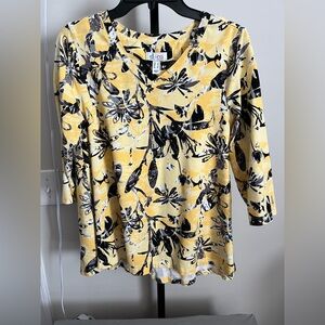 Di Co Women's Yellow Floral Top